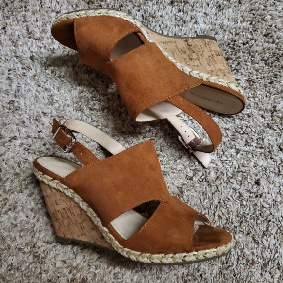 Liz Claiborne Cork Wedge Sandals - Picture 2 of 3